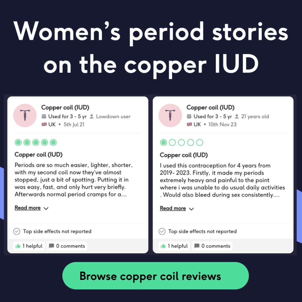 womens period stories on the copper IUD